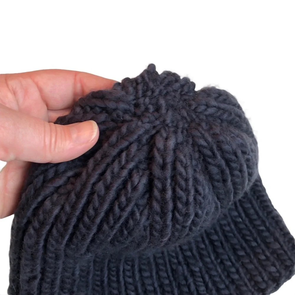 Chunky Knit Beanie‎ with Removable Oversized Pom-Pom